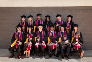 group photo in graduation regalia
